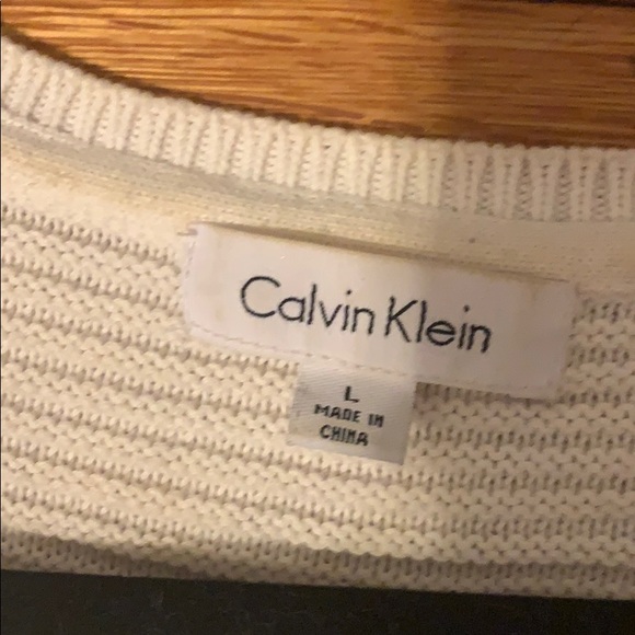 Calvin Klein white tie up sweater large - Picture 4 of 6